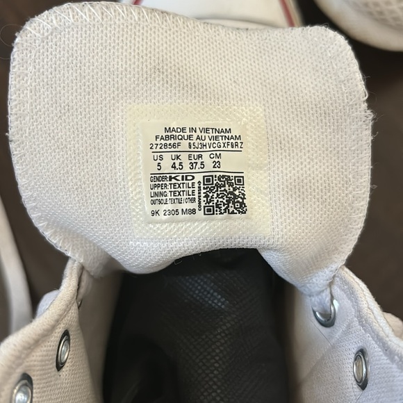 All star white platform converse kids size 5 women’s 6.5 - Picture 8 of 8